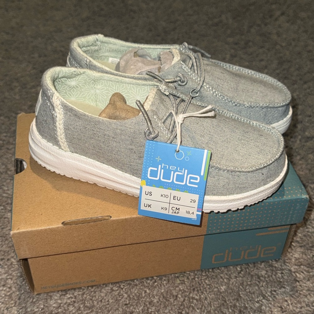 Hey Dude Kids' Light Gray Slip-On Sneakers